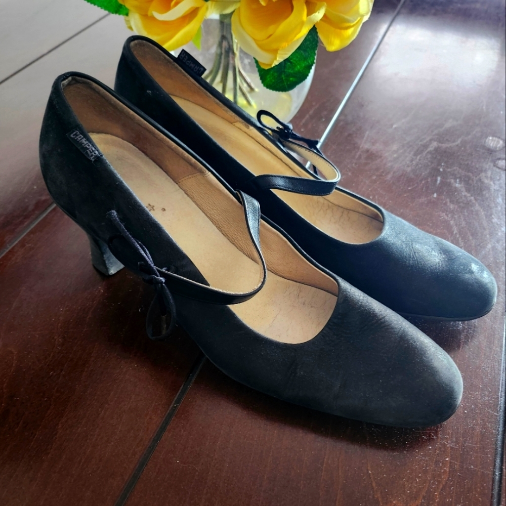 Camper Mary Jane Suede Heels